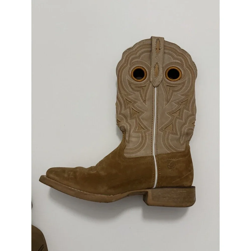 Durango Brown Suede Square Toe Women's Cowboy Boots 8
